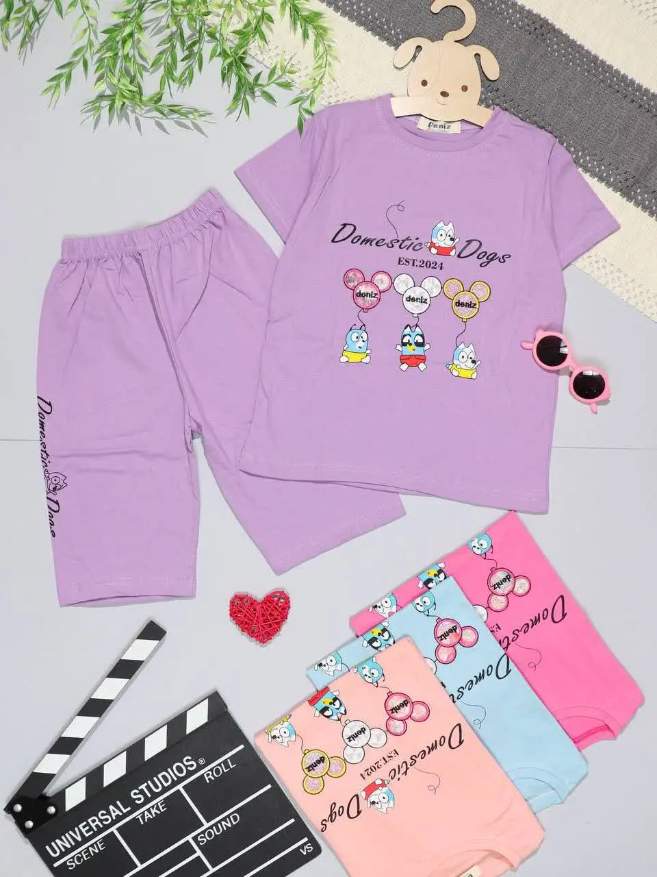 👫تیشرت و شلوارک گلدوزی ۳ میکی👫
