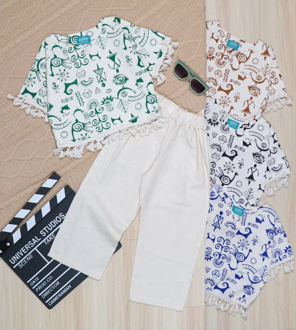 👫کراپ و شلوار لینن طرح سورنا👫
