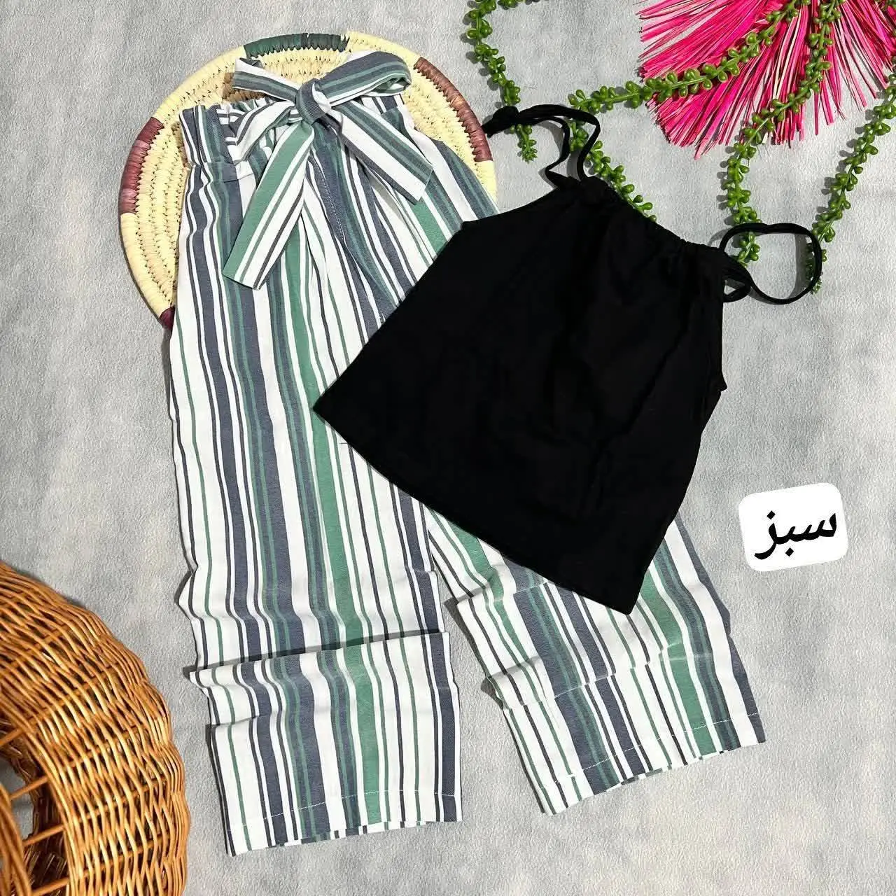 👚نام: کراپ شلوار راه راه ۲
