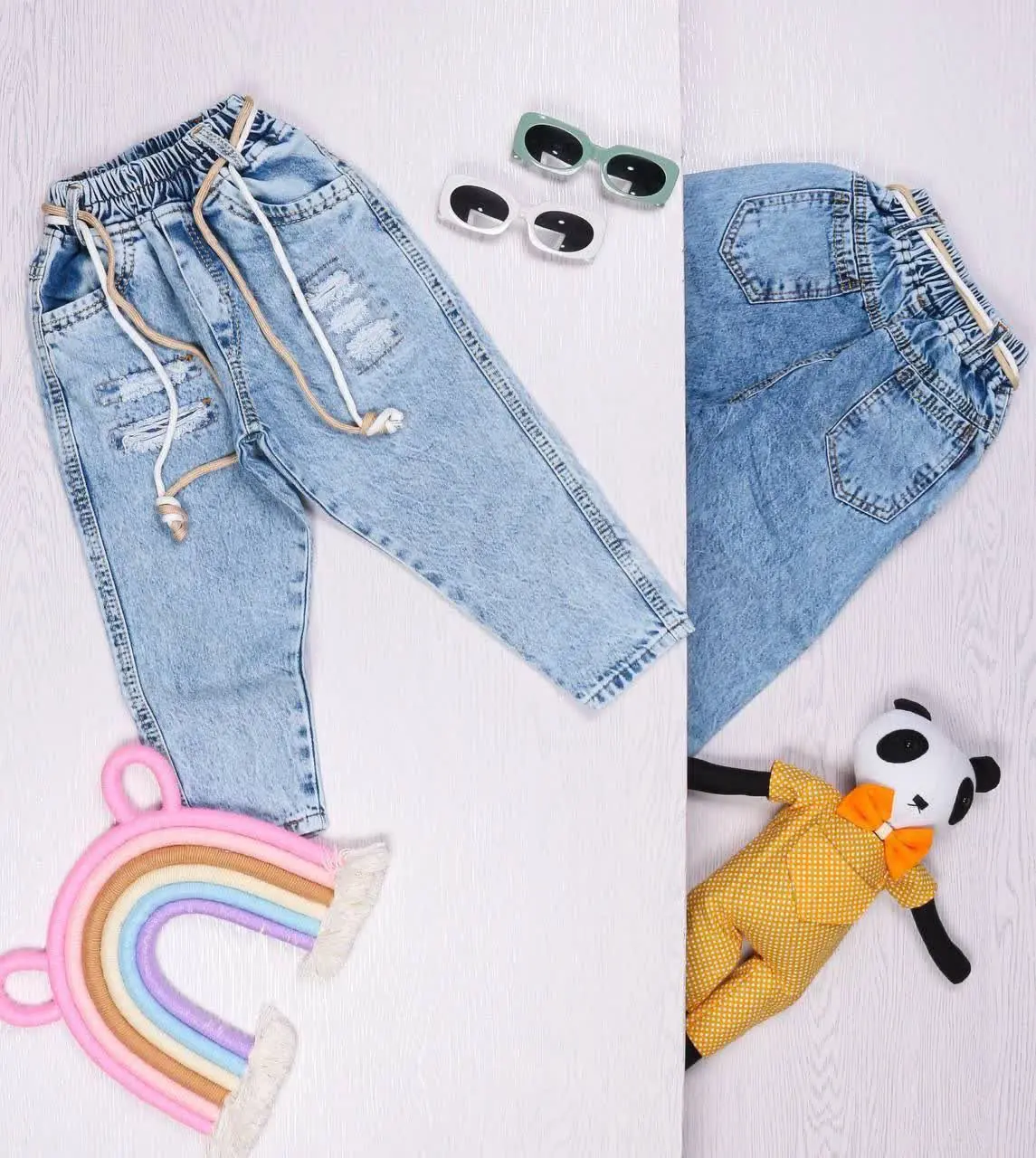 👯 شلوار لی مام فیت زاپدار 👯