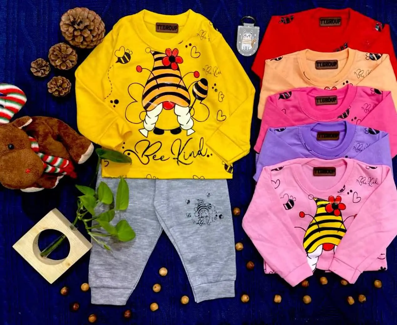 🍓 بلوز شلوار 🚗 دخترانه چاپ زول 😍
