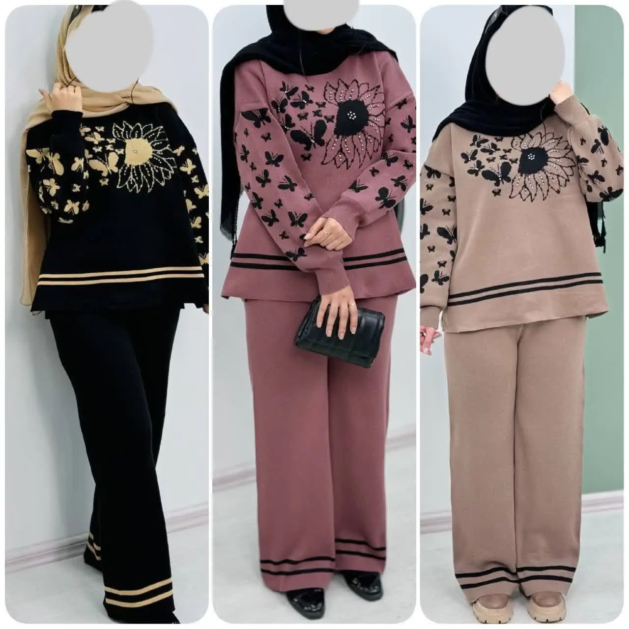 ❤️نام: بلوز و شلوار بافت مدل پروانه
