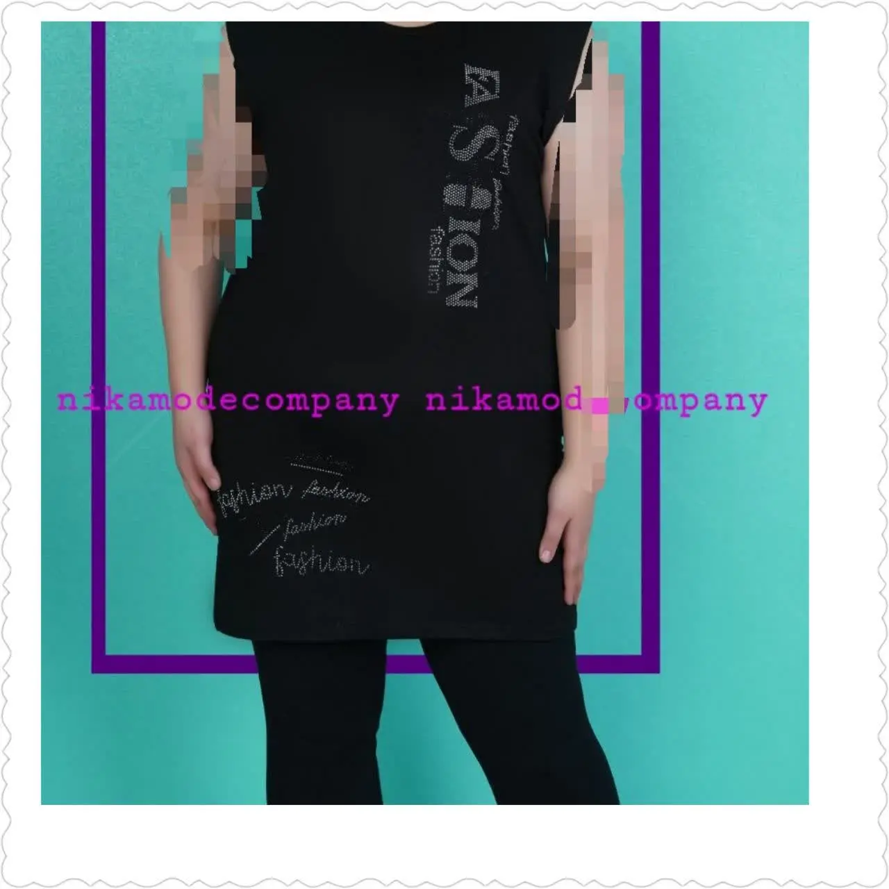 🛍 🆕️ ❇ تاپ بلند زیر مانتویی نگینی بیگ سایز ⚡🔴
