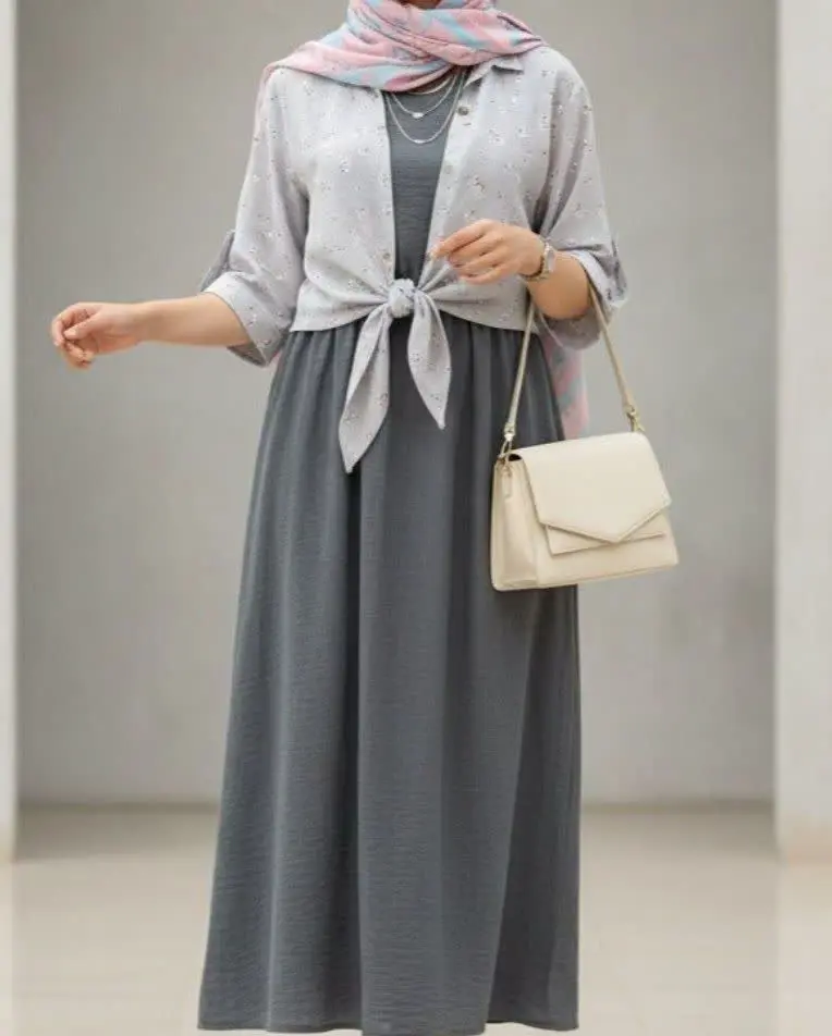 ست شومیز گره ای و سارافون ش...