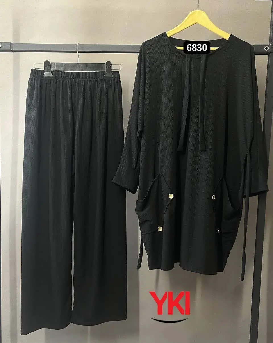 🛑ست تونیک شلوار کریشه ویژه محرم 🖤 
