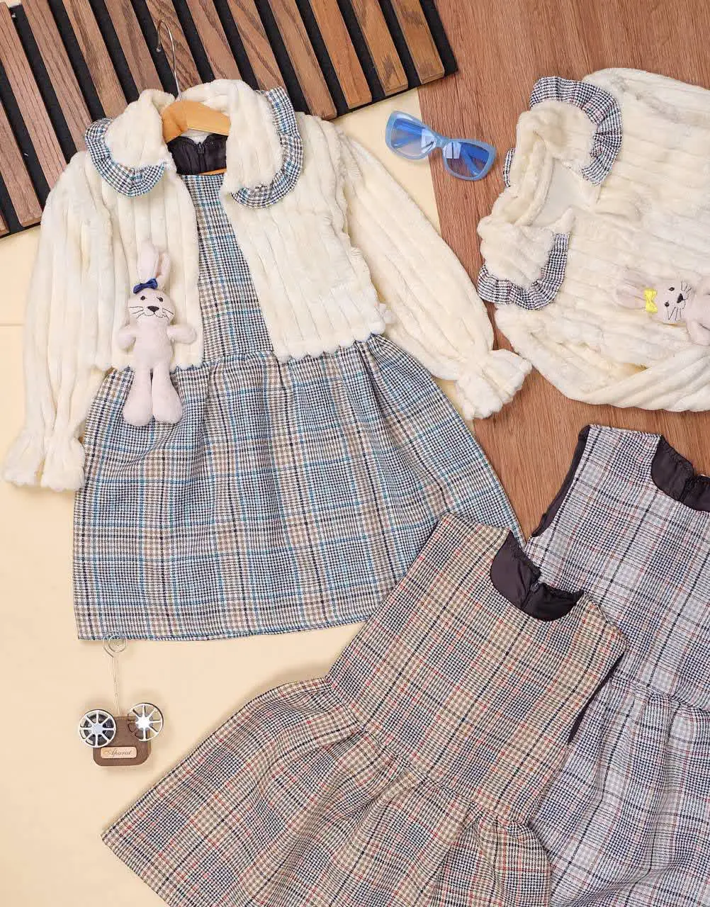 👕نام کالا: #کت و سارافون عروسکی دخترانه 
