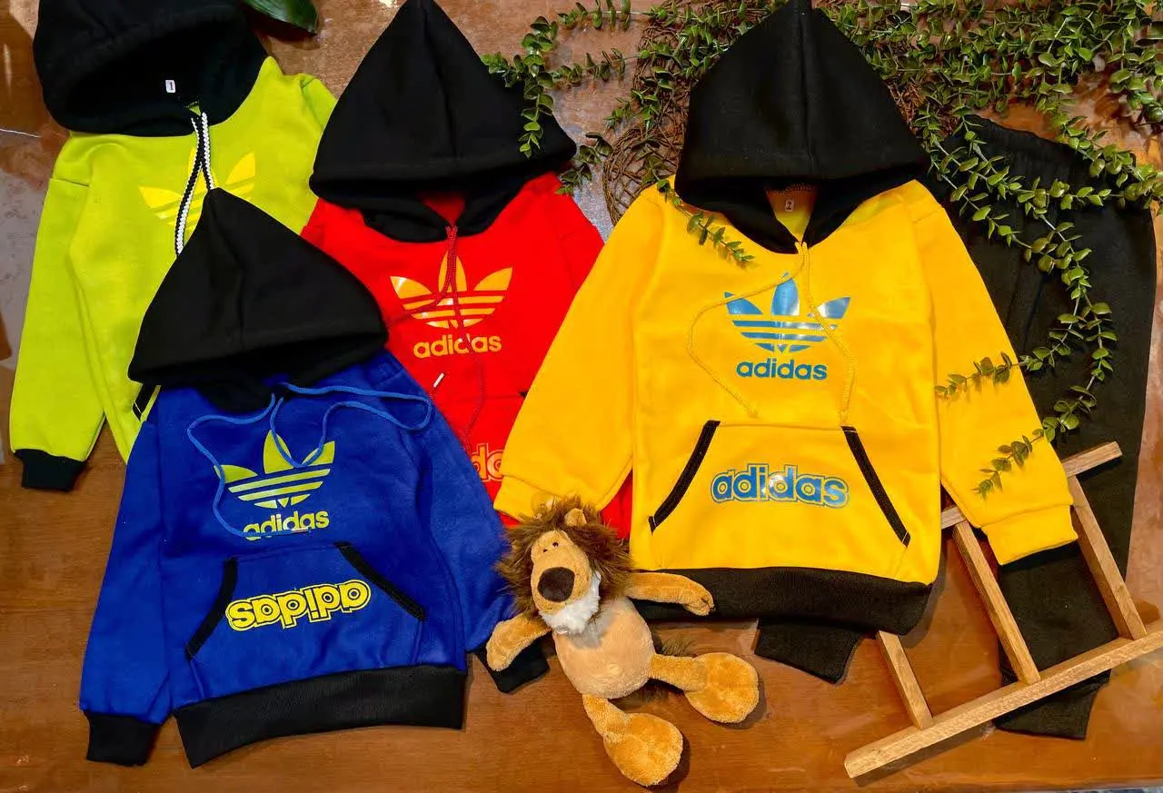 🍓هودی+شلوار کرکی رنگی✅ بزرگ ✅