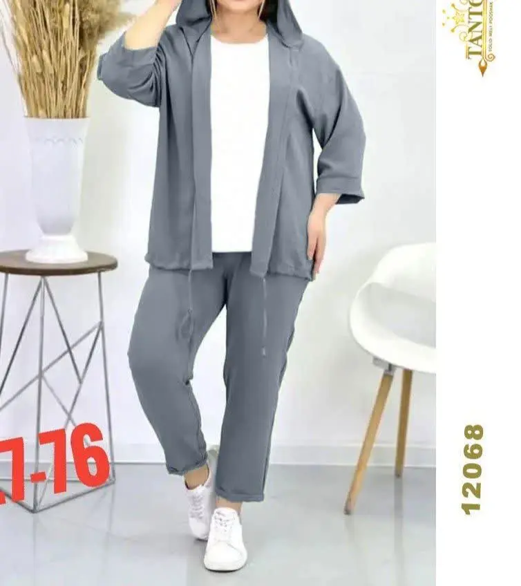 ست شومیزکلاهدارشلوارسایزبزرگ