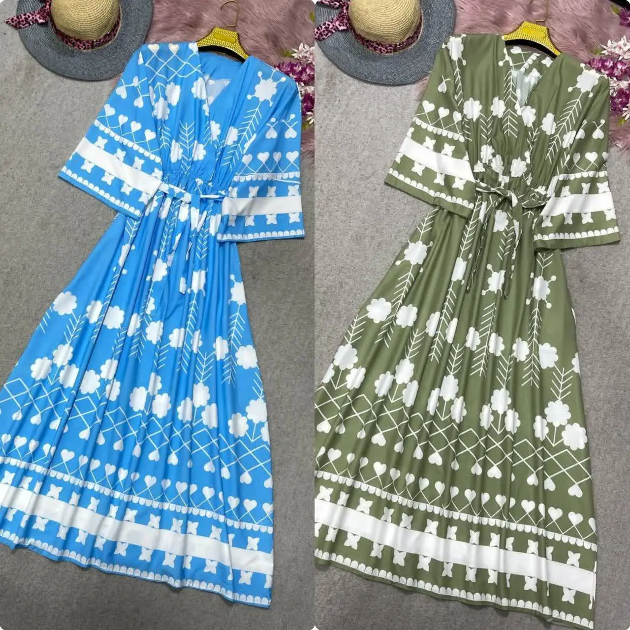 🛍نام: پیراهن ساحلی نیلوفر🍃