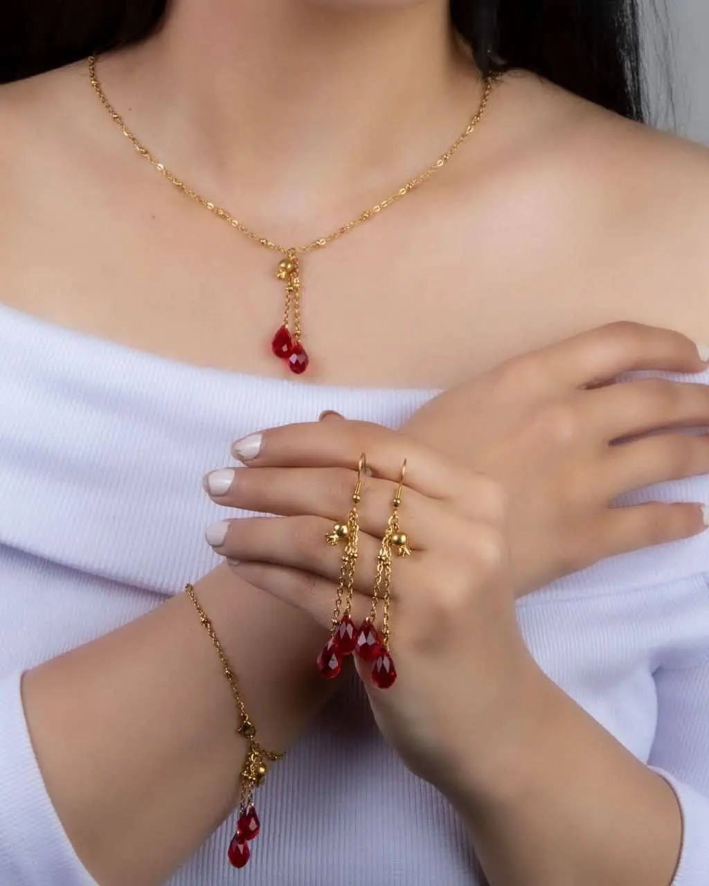 ست استیل با کریستال دانه ان...