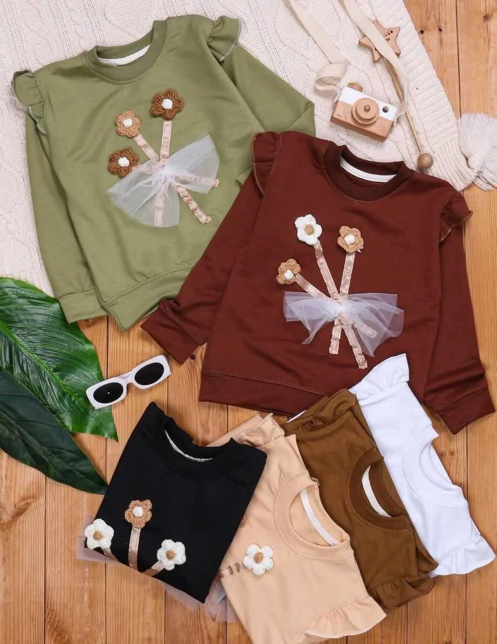 🎄بلوز دخترانه پرک دار دسته...