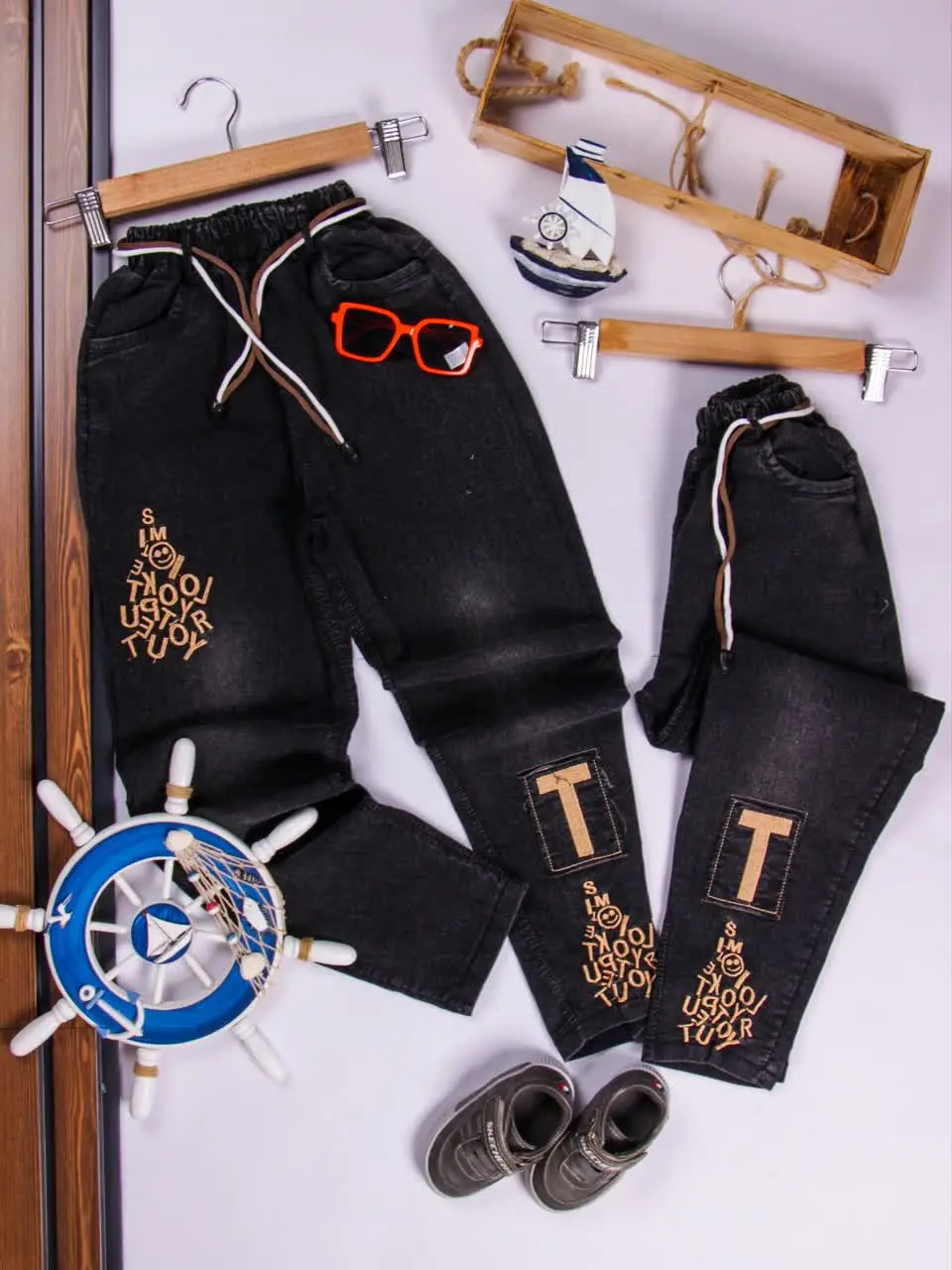 💢شلوار نیل دمپا تیکه دوزیT💢
