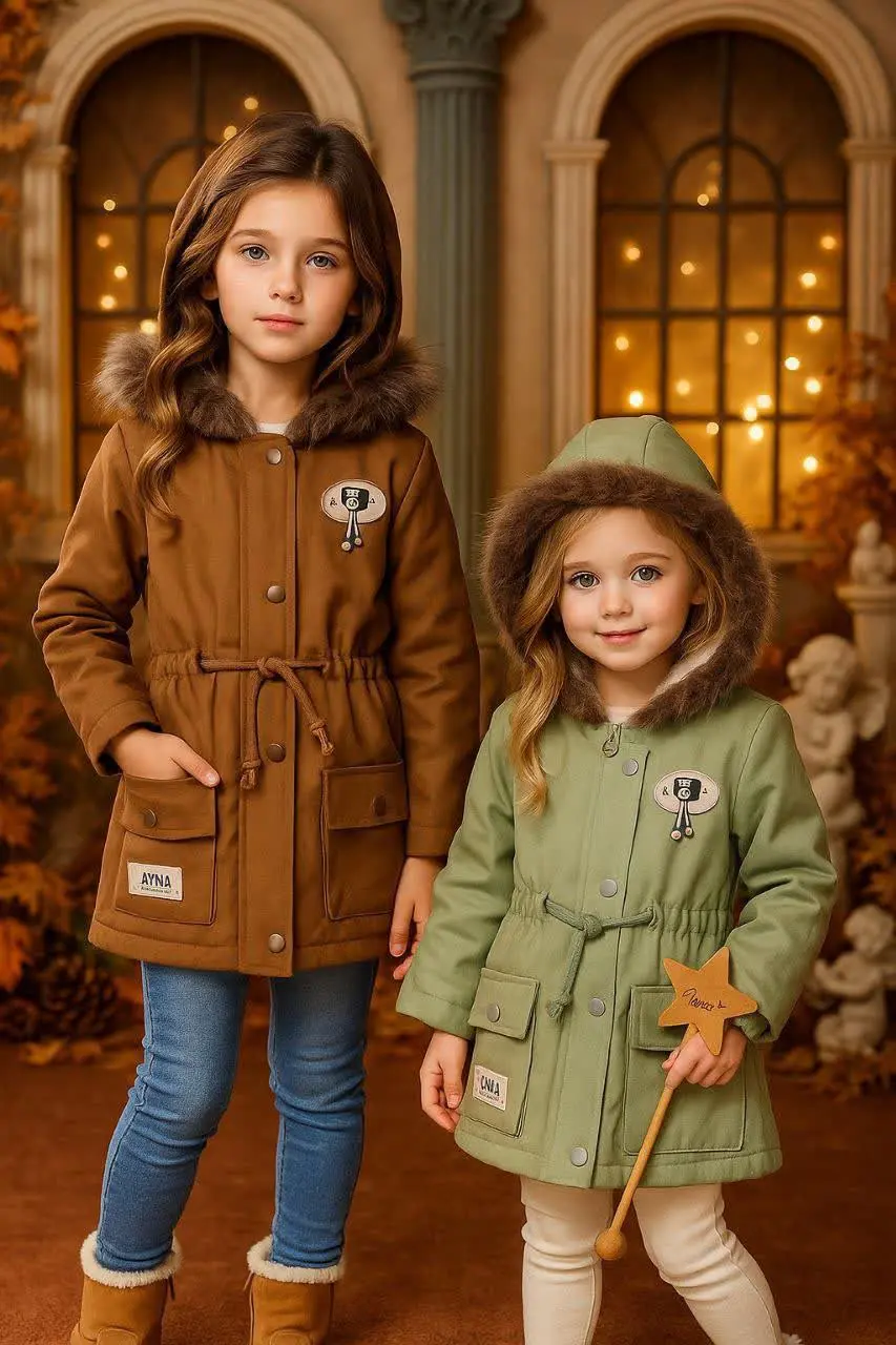 🎄 کاپشن دخترانه طنابی آینا ⭐️