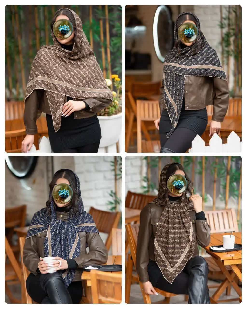 🐝 روسری نخ سیا اسکارف