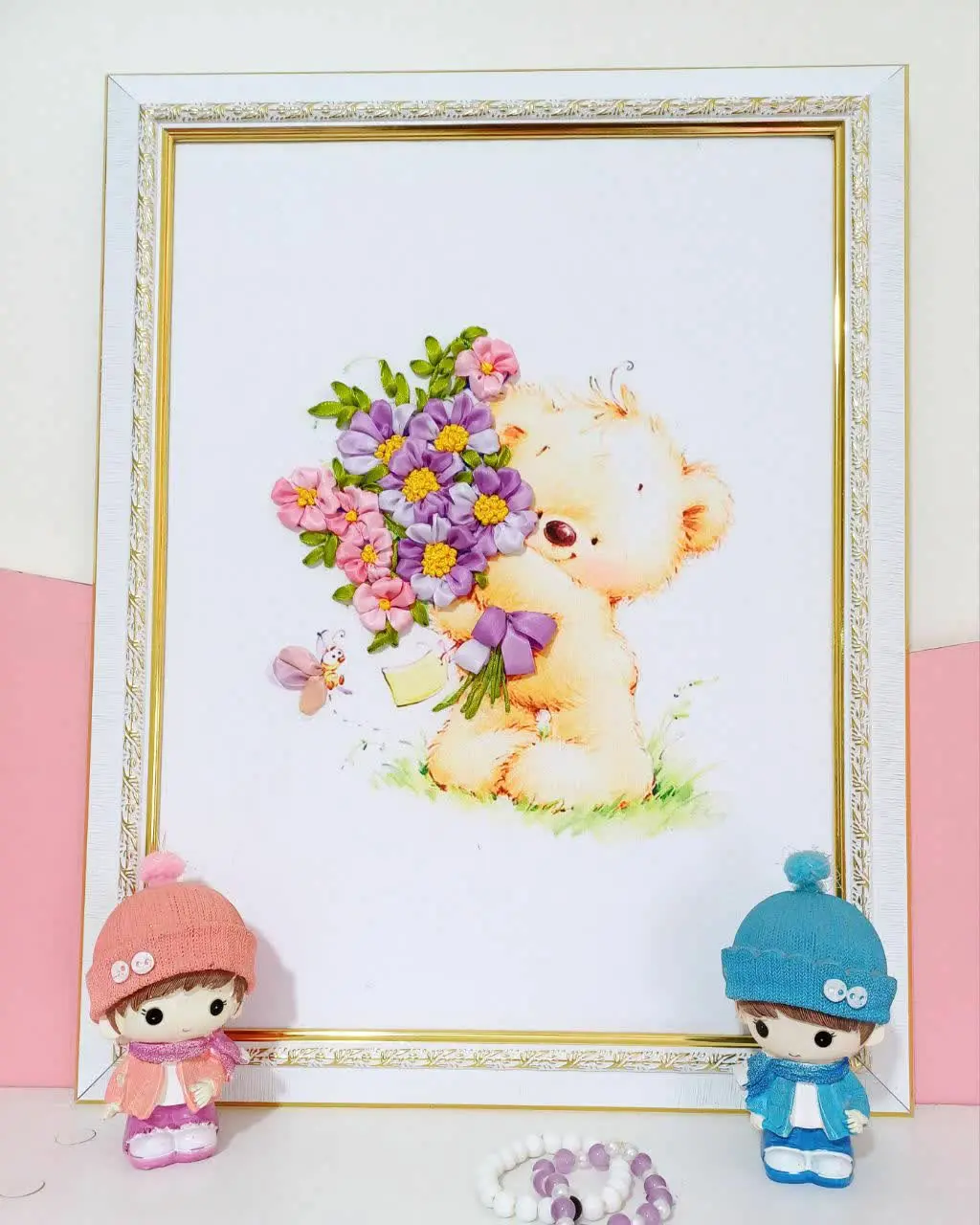 تابلو روبان دوزی 
