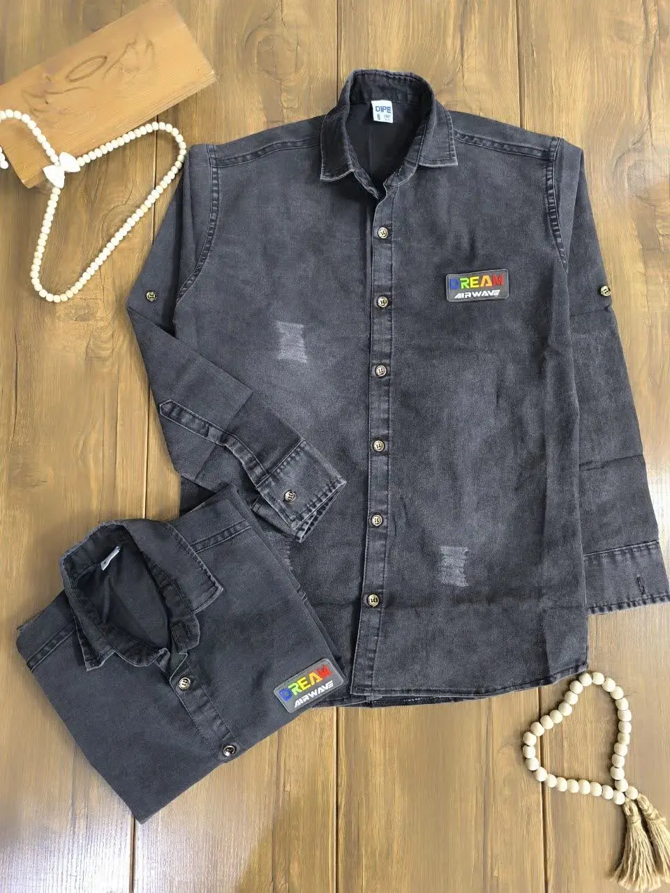 پیراهن پسرانه لی ذغالی
