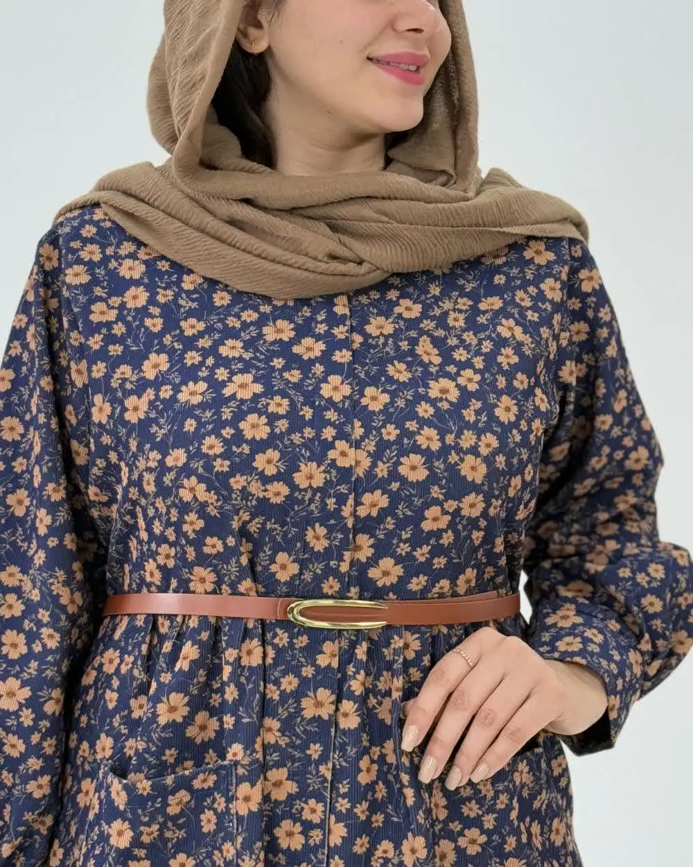 پیراهن مخمل کبریتی پاییزی