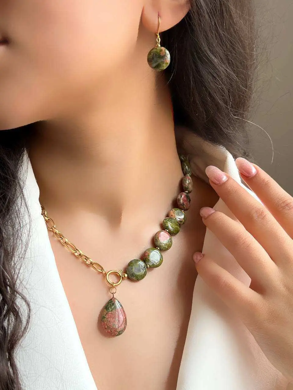 نیمست استیل با سنگ اوناکیت...