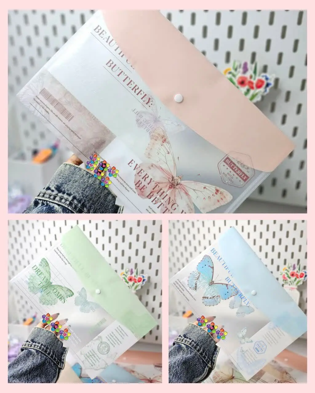 پوشه A۴ شفاف  دکمه دار😍