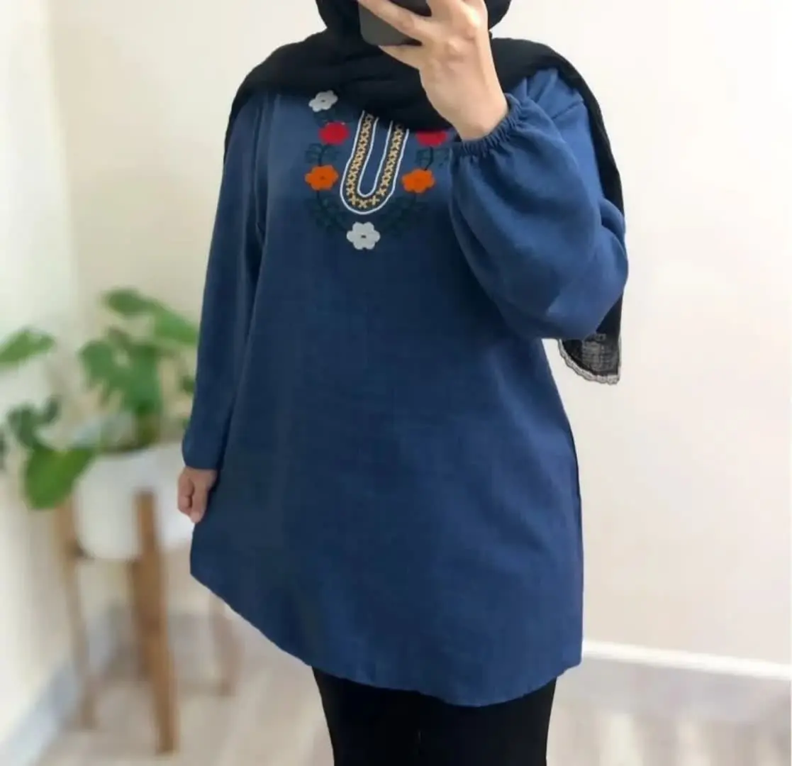 🦋نام محصول: شومیز یقه گلدوزی 🌺
