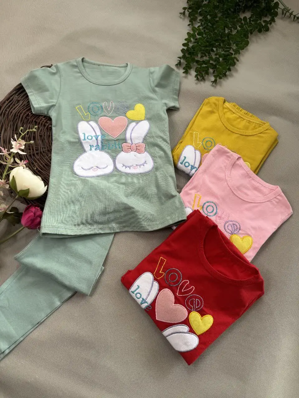 نام محصول: تیشرت و شلوارک دخترانه خرگوش🐰
