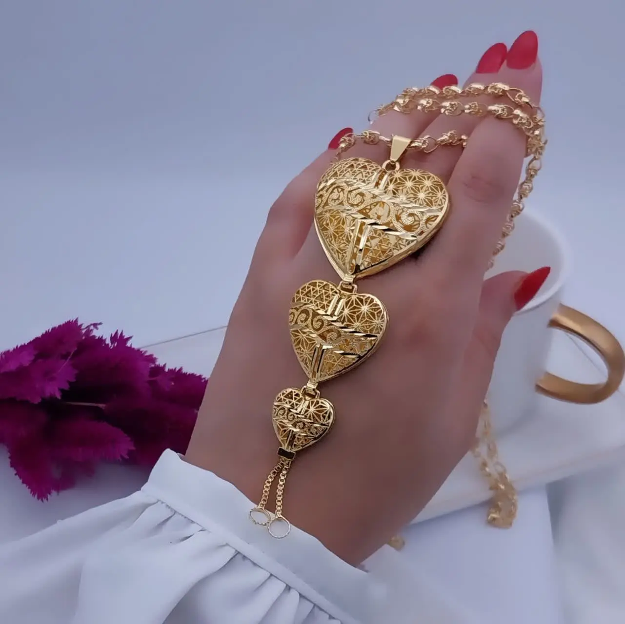 #گردنبند بلند طرح طلا هترینگ جدید😍
