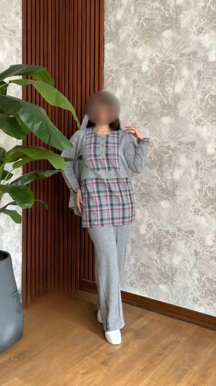 ست تونیک شلوار قاپک سه دکمه