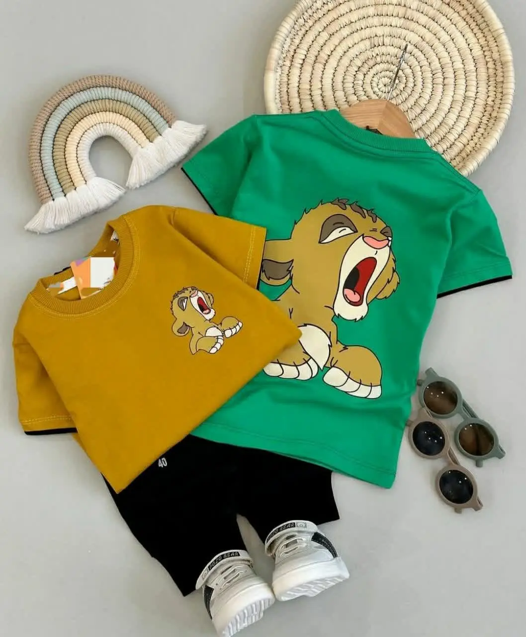 تیشرت شلوارک شیر 🦁 #دخترانه #پسرانه
