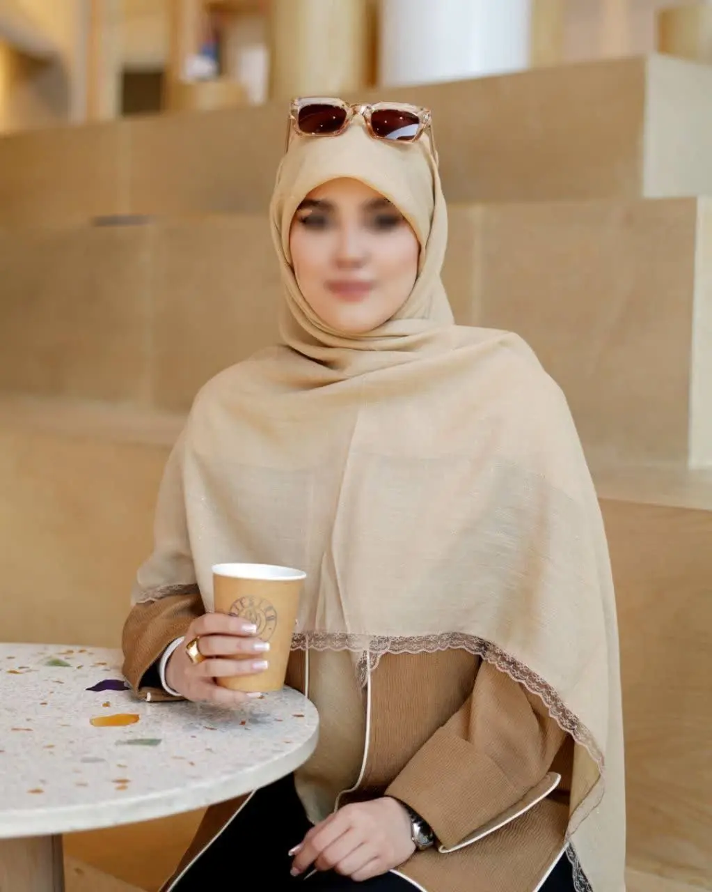 ☘ روسری نخ اسلپ اکلیل دار گ...