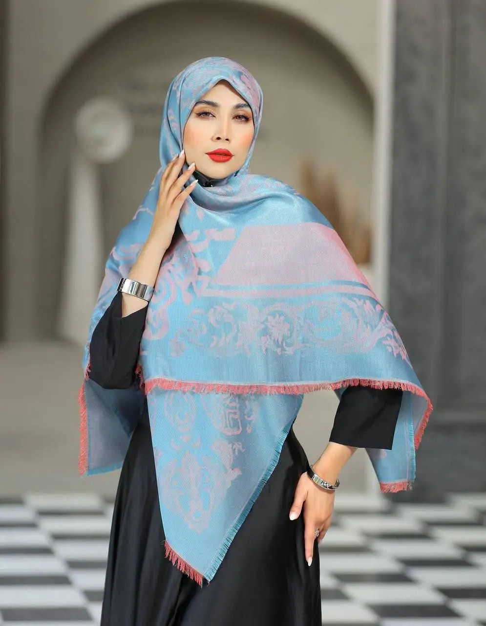 🌸روسری_نخ_ابریشم_ژاکارد🌸
