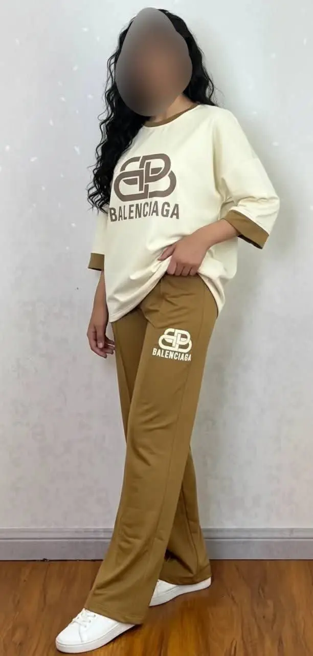 👚 بلوز و شلوار بگ کرم قهوه ای