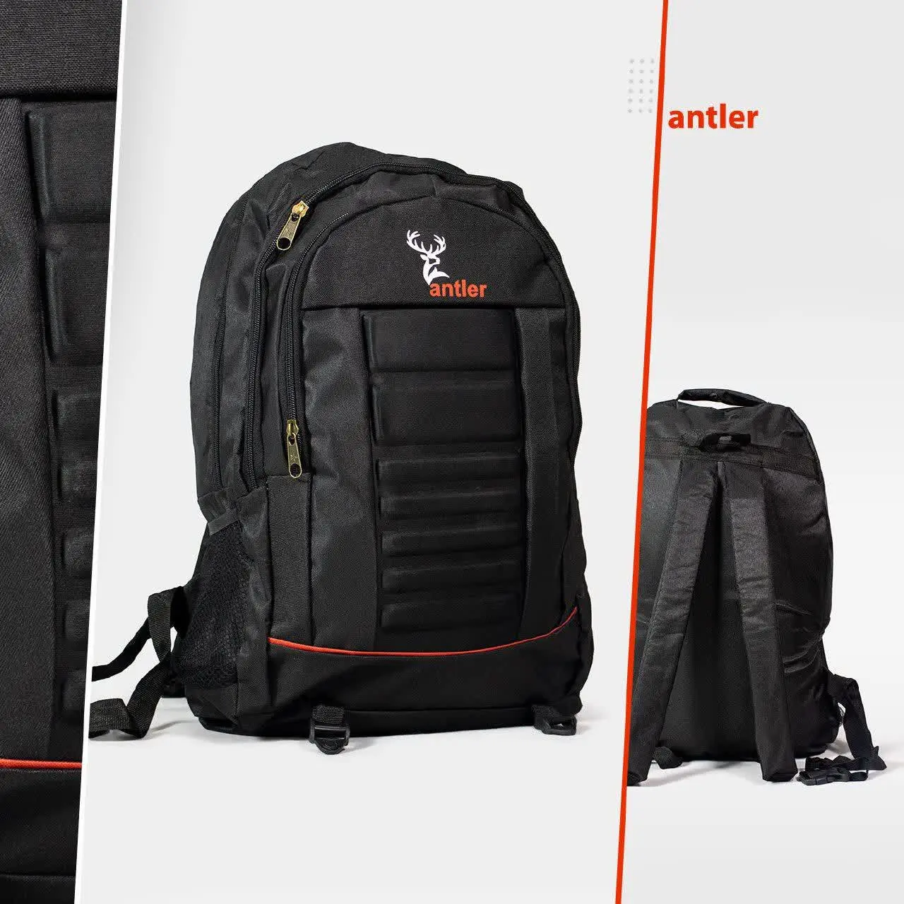 🔸 کوله پشتی Antler مشکی قرمز مدل ۱۷۲۶
