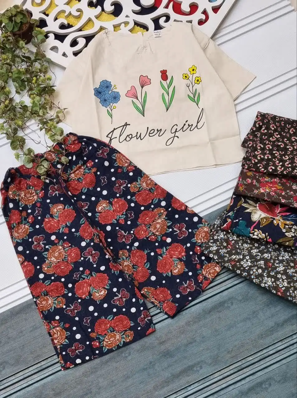 #کراپ_لینن شلوار نخی دخترانه👸
