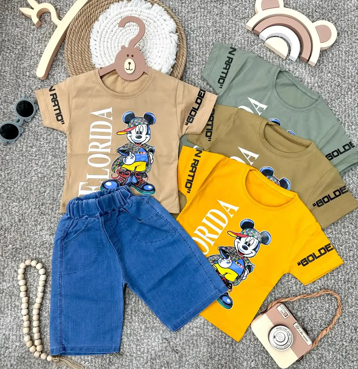 👫تیشرت شلوارک پسرانه چاپ میکی موس ✅
