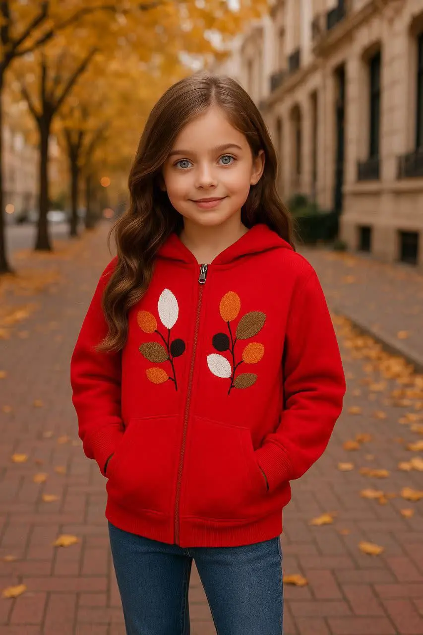 🎄 سویشرت زیپی داخل کرک دختر...