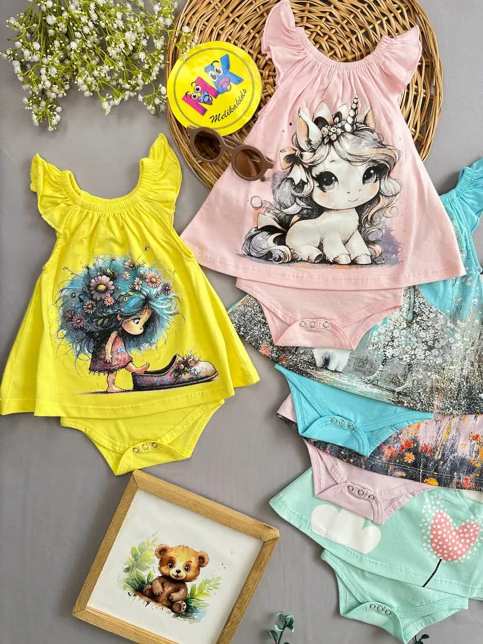 بادی زیردکمه مجلسی طرح عروسکی نوزادی و کودک کد ۱۱۸۱۰۵ 
