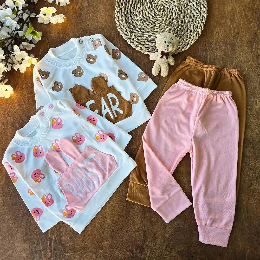 بلوز شلوار خواهر برادری خرگوش و خرس 😍
