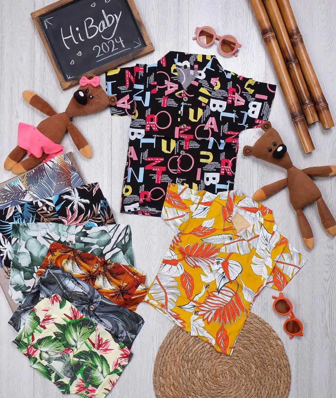 👫پیراهن نخی هاوایی پسرانه👫
