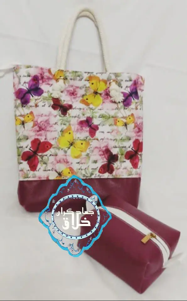 💢ساک دستی زنونه برزنتی وچرم ساده. استردار ومحکم
