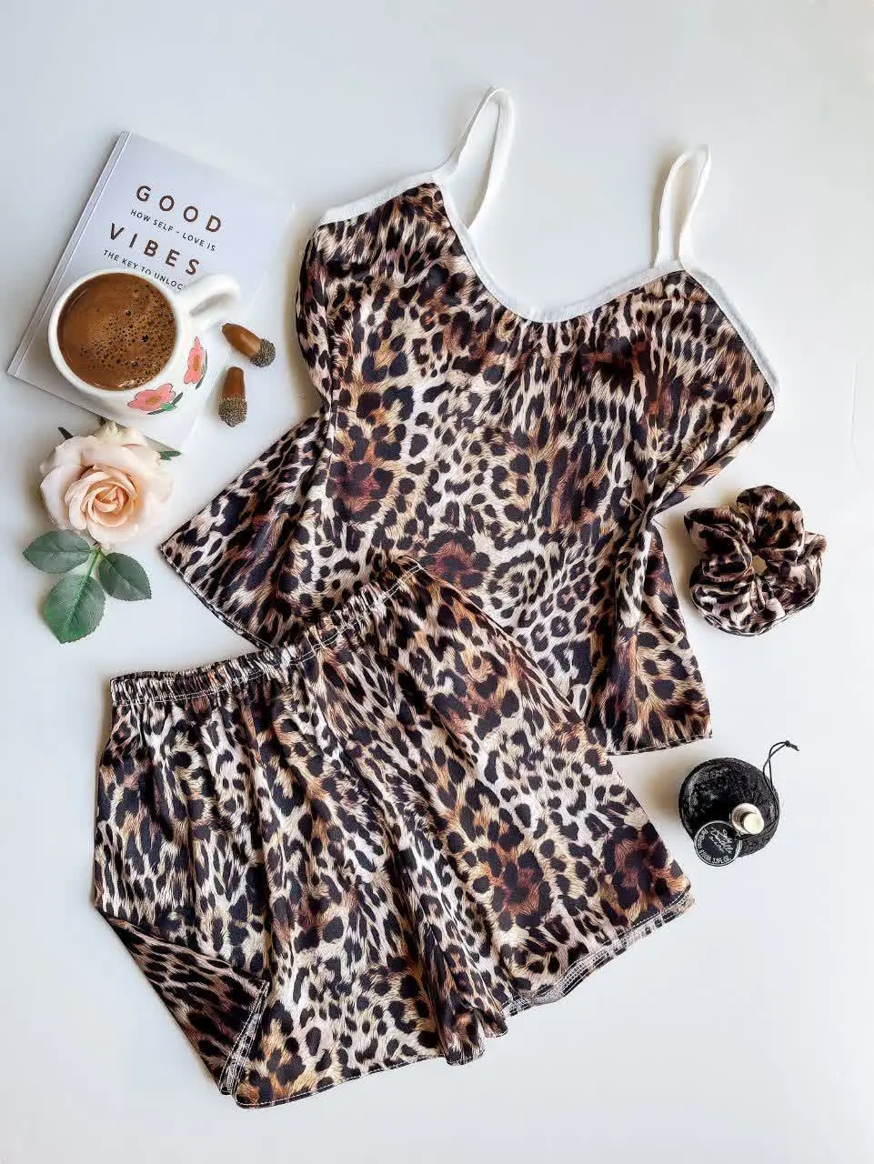 💞 ست لباس خواب ساتن بیگ سایز😍