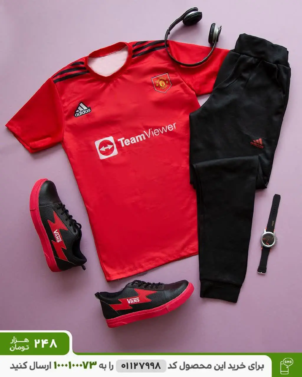 ست تیشرت و شلوار Karak (قرمز) 
