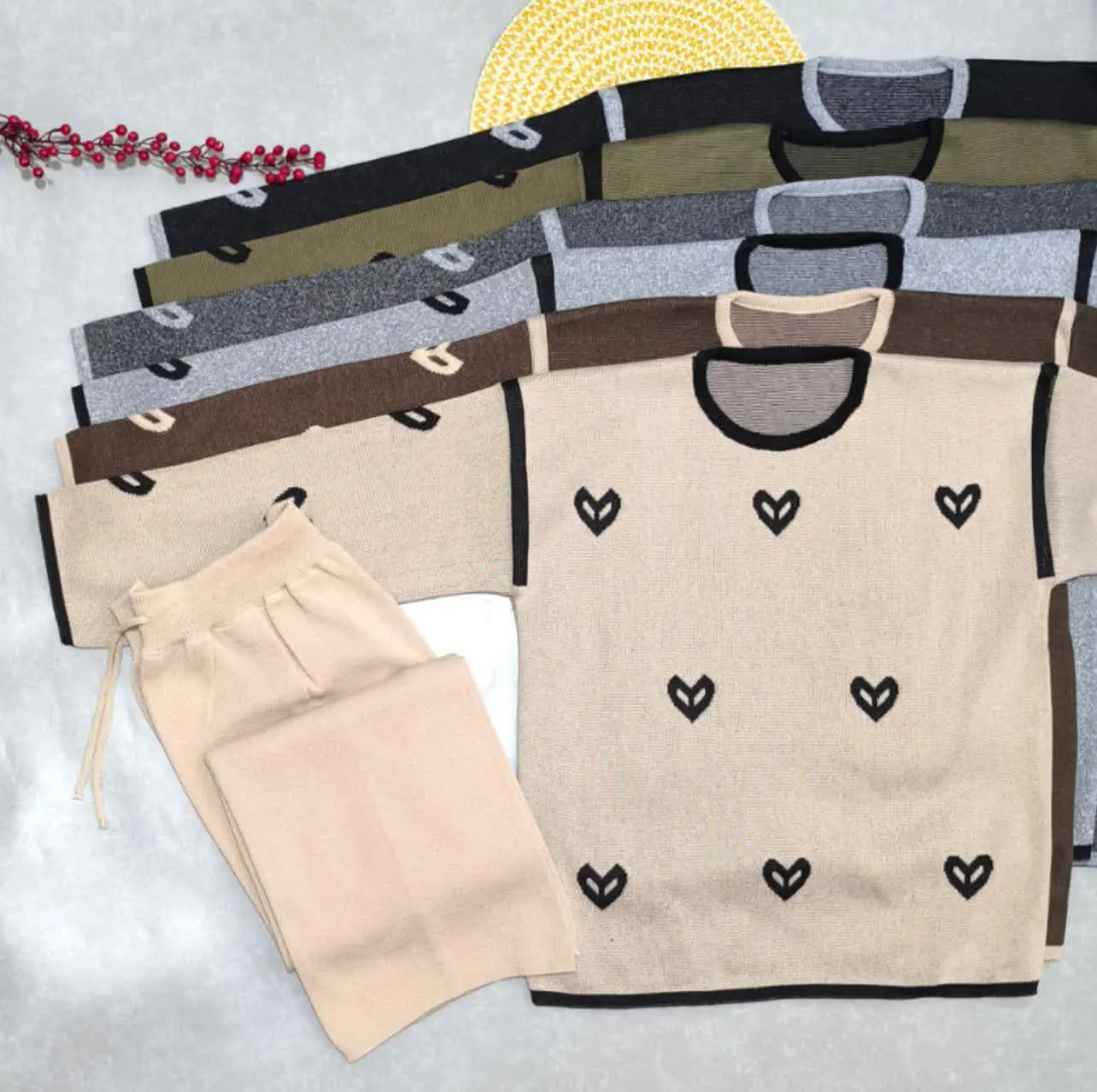 ✅ ست قلبی، بافت اکریلیک