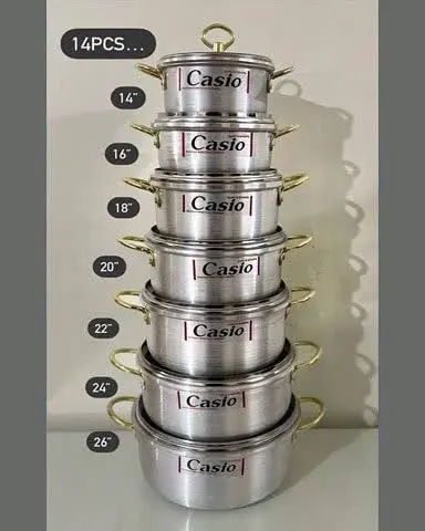 💓💓توضیحات 💓 #سرویس قابلمه۱۴ پارچه کاسیو طرح چدن ضخیم
