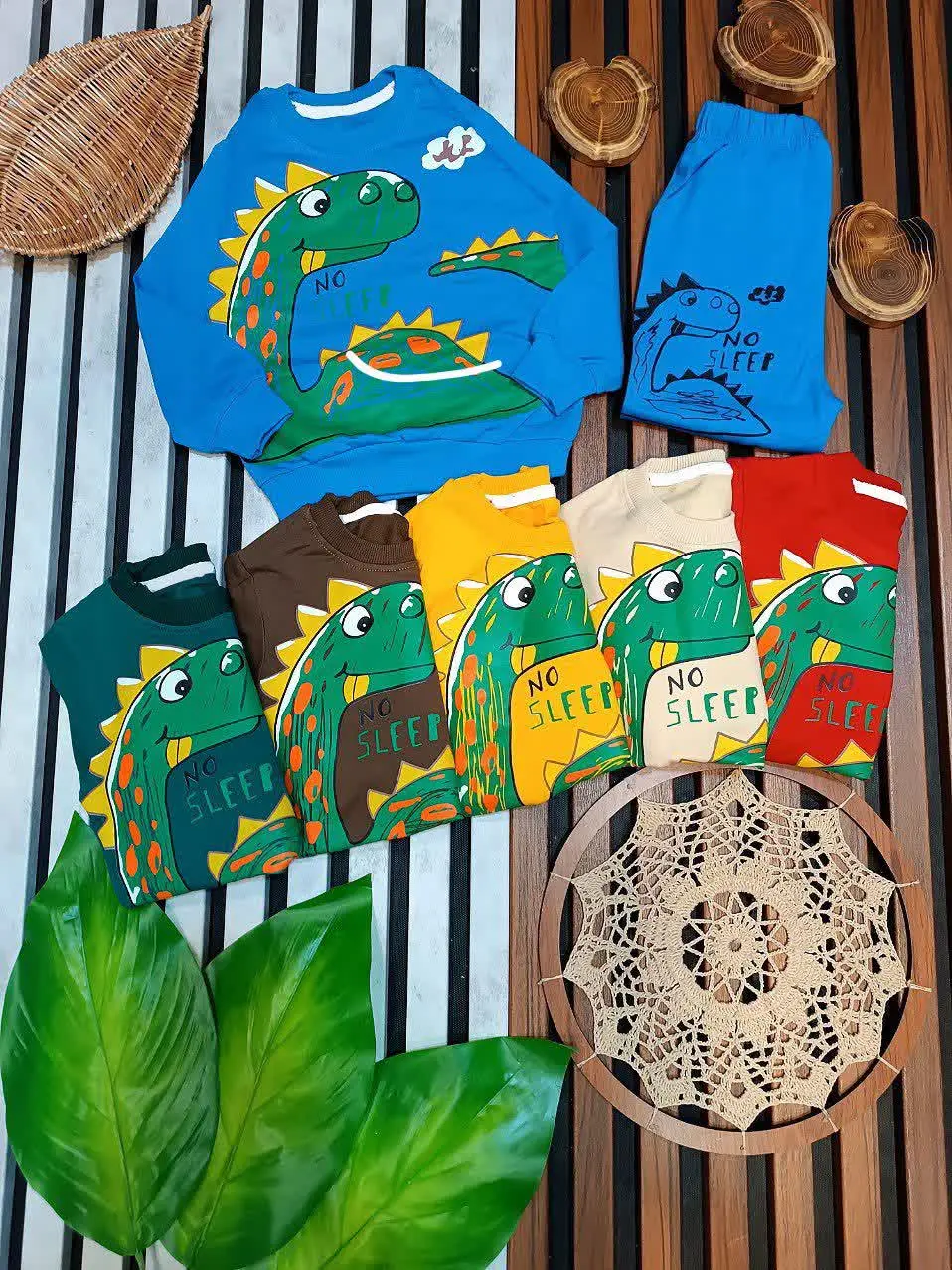 🔮بلوز شلوار طرح دایناسور🔮