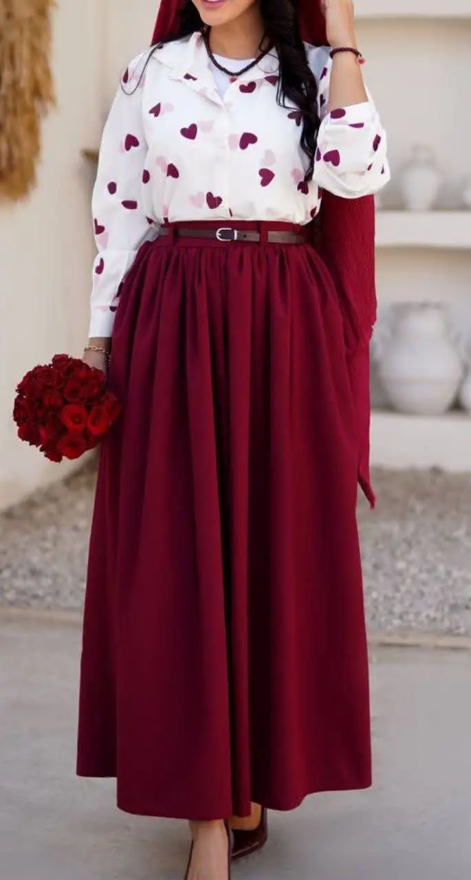 👚نام: ست شومیز دامن قلبی یل...