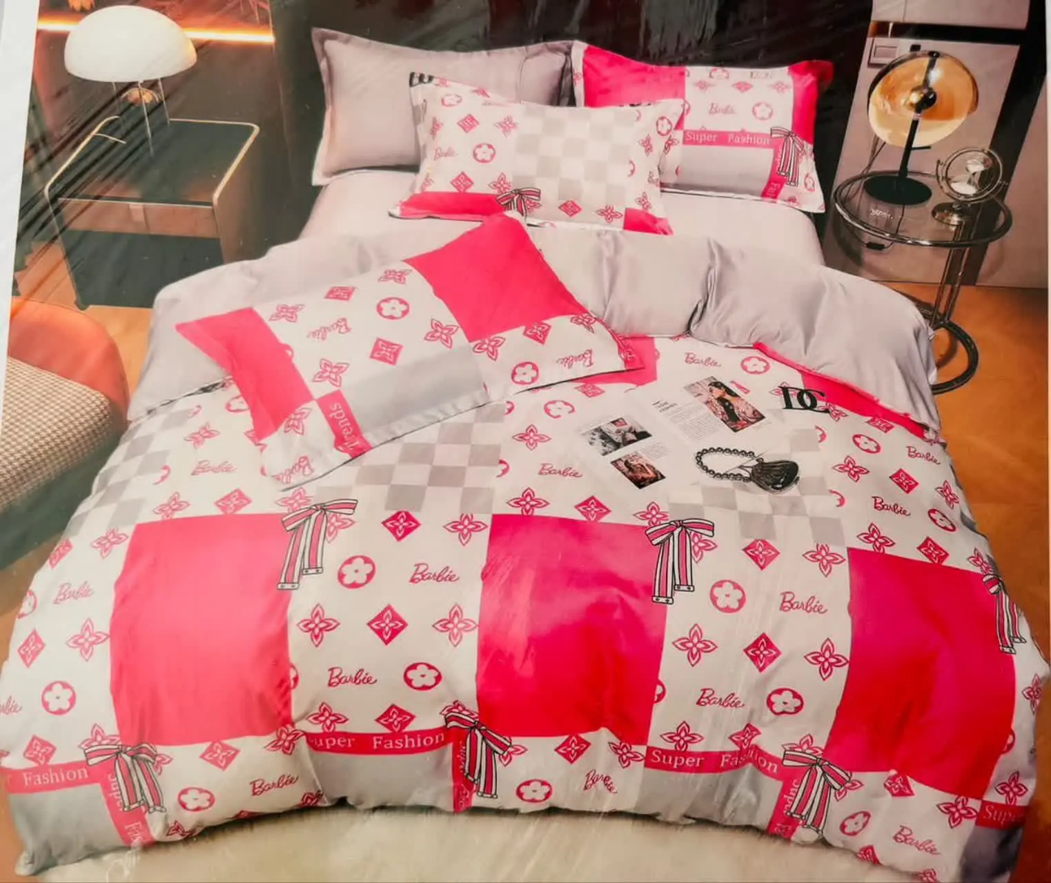 دونفره کاور روتختی جنس نخی طرح دار. 
