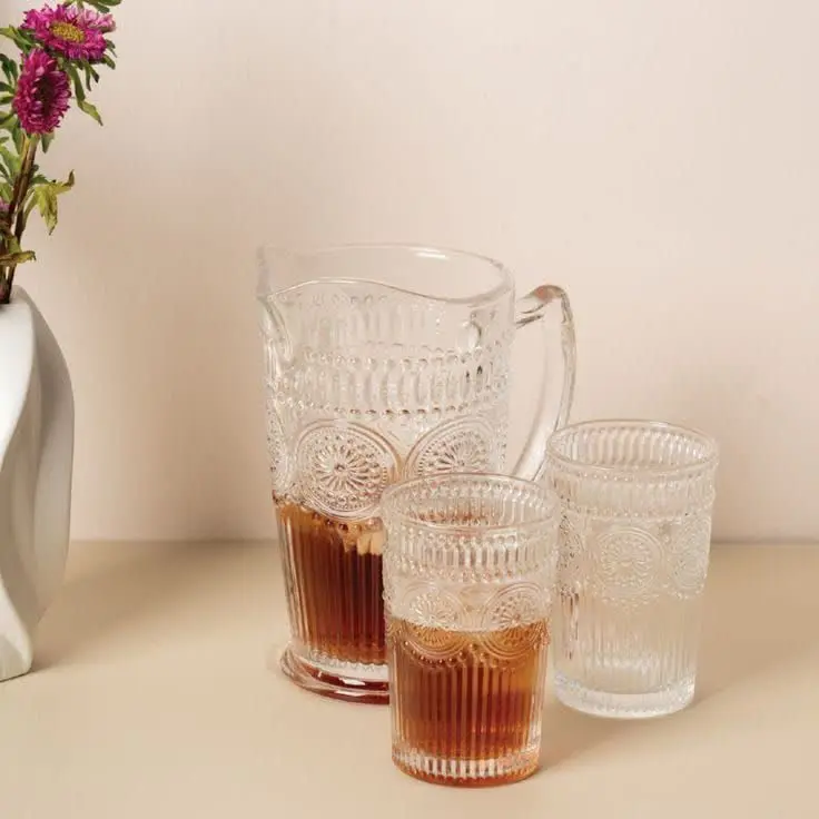 پارچ و ۶تا لیوان طرح زارا 
