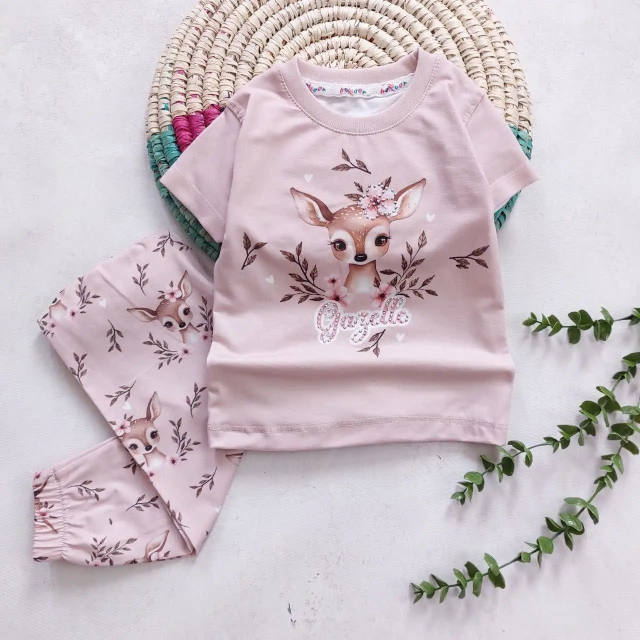 تیشرت شلوار نگینی آهو
