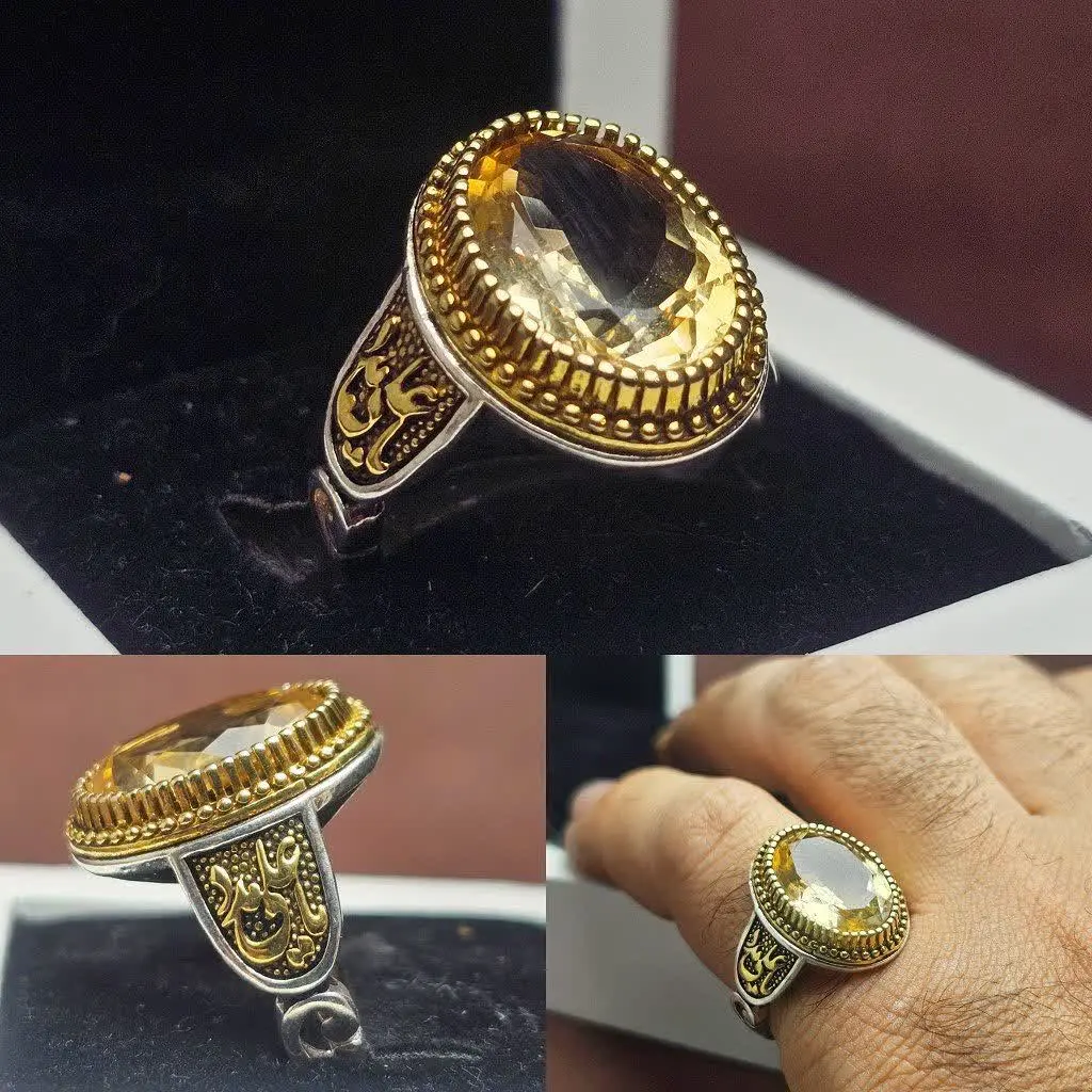 💎انگشتر سیترین اصلی مردانه