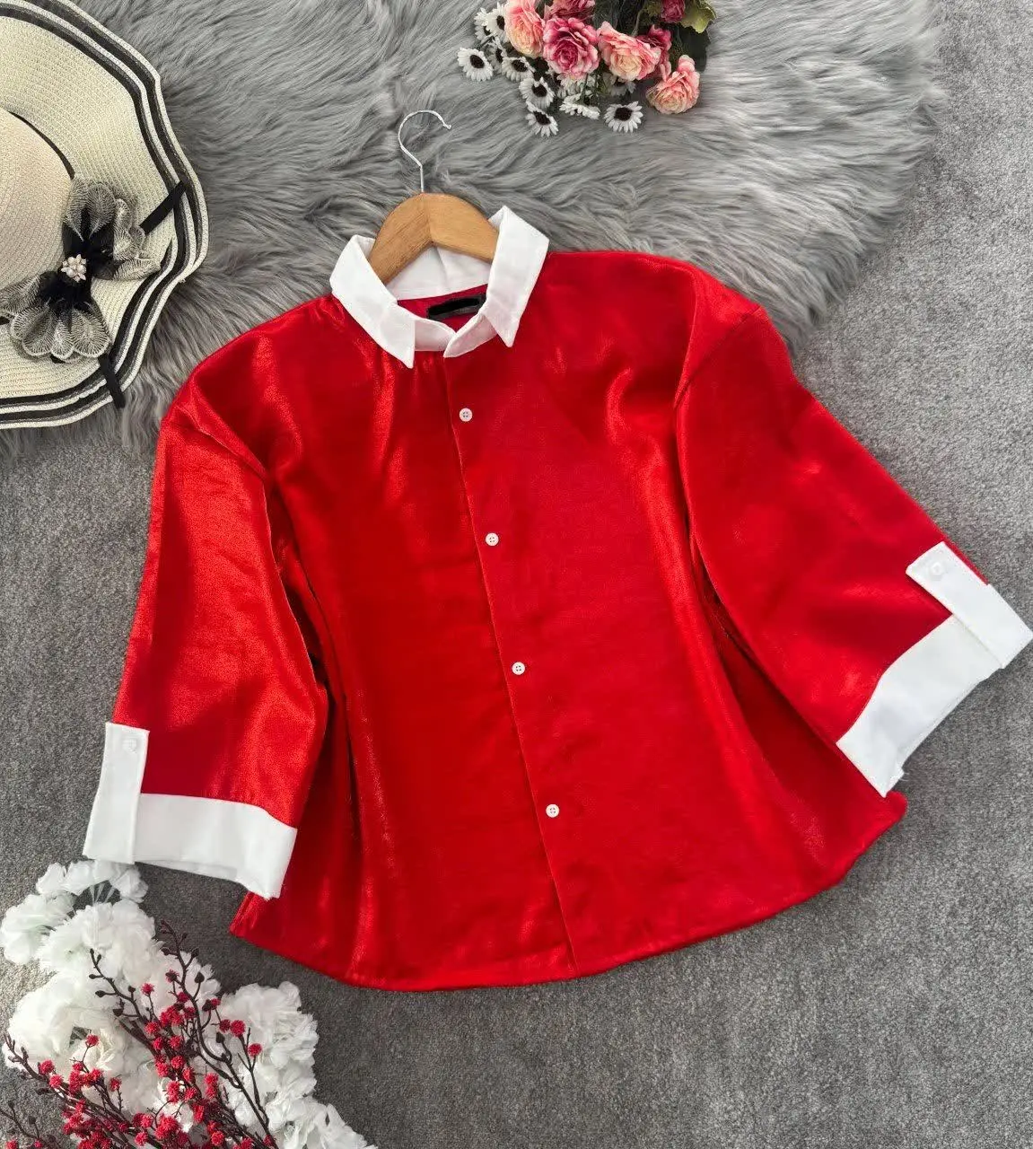 شومیز یلدایی آستین پاگندار